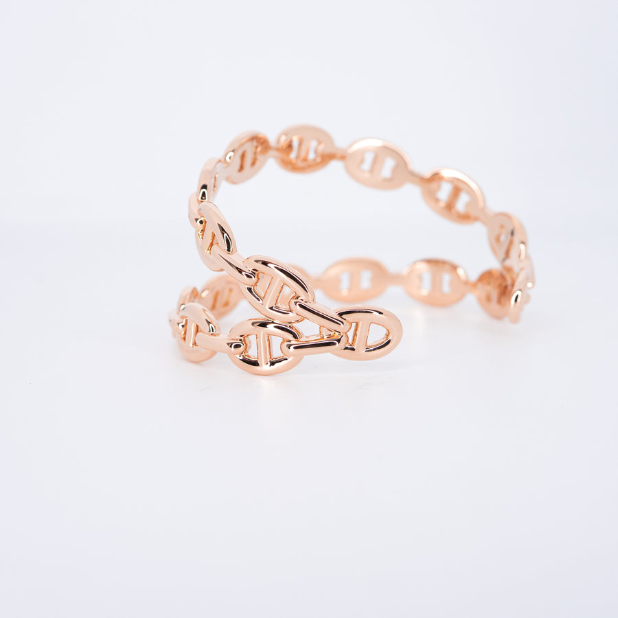 กำไลข้อมือ Hermes Chaine d'ancre Enchainee double bracelet 18K Rose Gold Size SH(15cm.)# (Used) #vrhebimt 7616