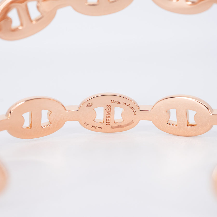 กำไลข้อมือ Hermes Chaine d'ancre Enchainee double bracelet 18K Rose Gold Size SH(15cm.)# (Used) #vrhebimt 7616