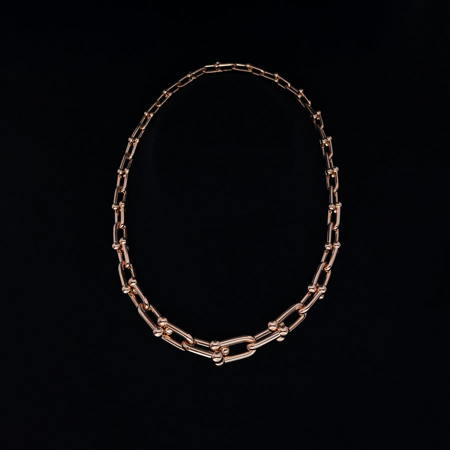 **Hold k.DR**สร้อยคอ Tiffany & Co. Tiffany Hardwear Graduated Link Necklace 18K Rose Gold Size 45.5cm.# (Used) #vrtiHIT 1042