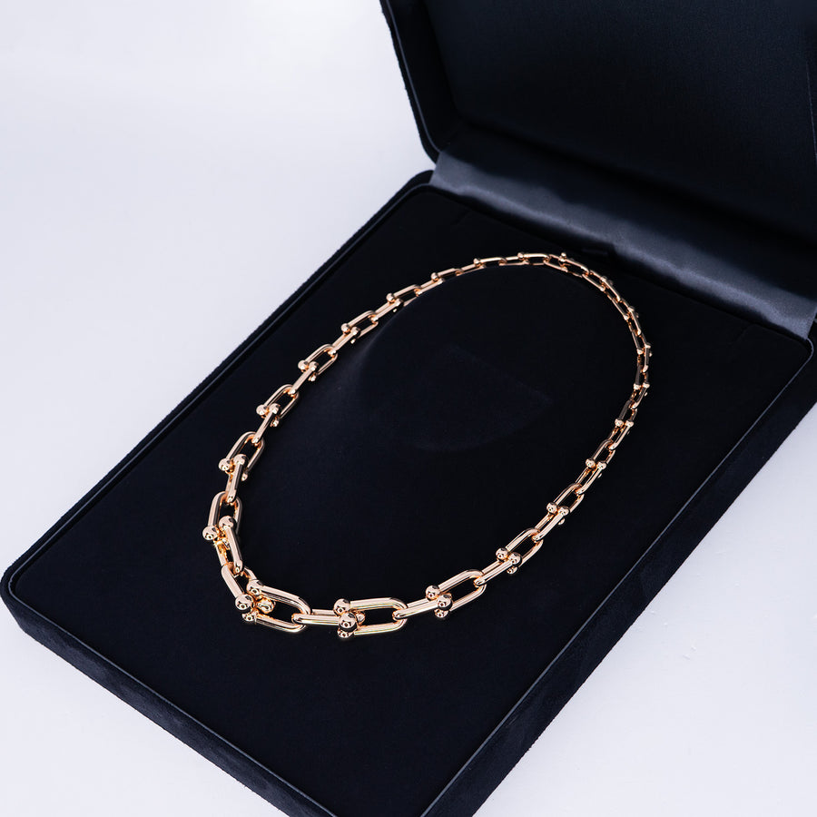 **Hold k.DR**สร้อยคอ Tiffany & Co. Tiffany Hardwear Graduated Link Necklace 18K Rose Gold Size 45.5cm.# (Used) #vrtiHIT 1042