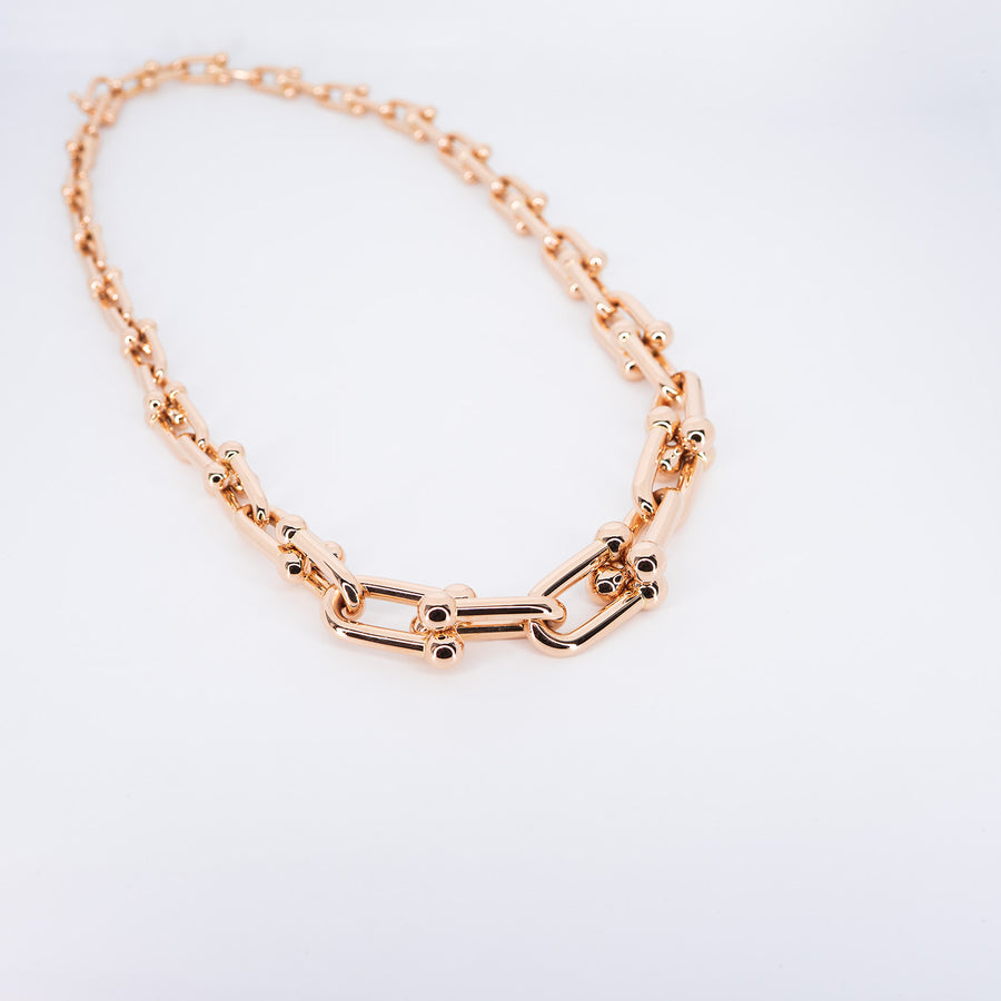 **Hold k.DR**สร้อยคอ Tiffany & Co. Tiffany Hardwear Graduated Link Necklace 18K Rose Gold Size 45.5cm.# (Used) #vrtiHIT 1042
