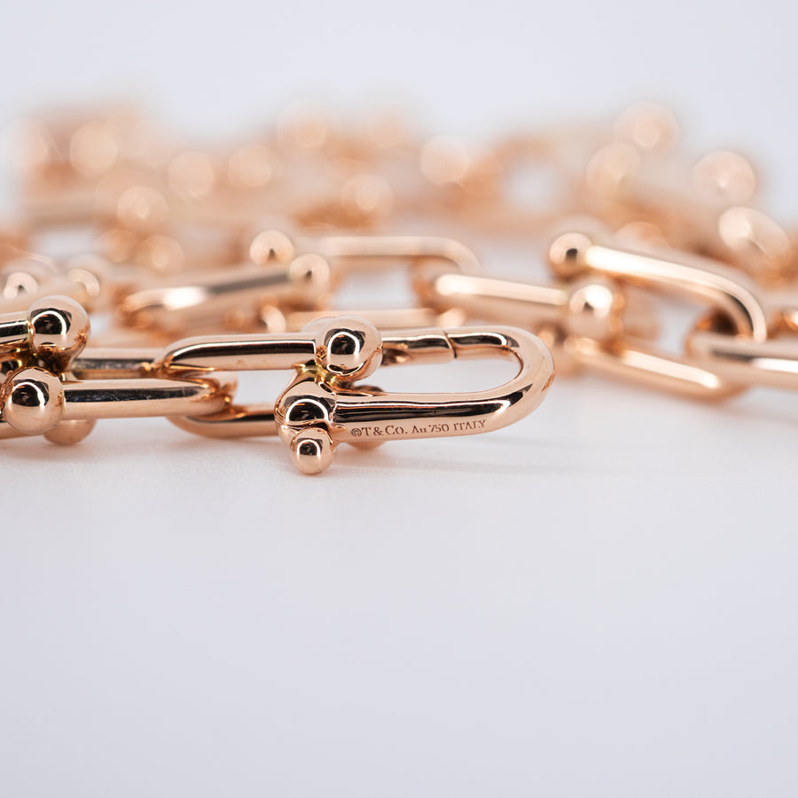 **Hold k.DR**สร้อยคอ Tiffany & Co. Tiffany Hardwear Graduated Link Necklace 18K Rose Gold Size 45.5cm.# (Used) #vrtiHIT 1042
