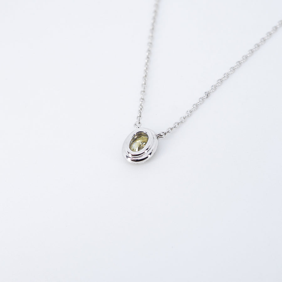 สร้อยและจี้ Tiffany & Co. Tiffany 0.32ct. Oval-cut Yellow Diamond Pandent and Necklace in Platinum Platinum950 Size 41cm.# (Used) #vrtinlimtHIT 7629