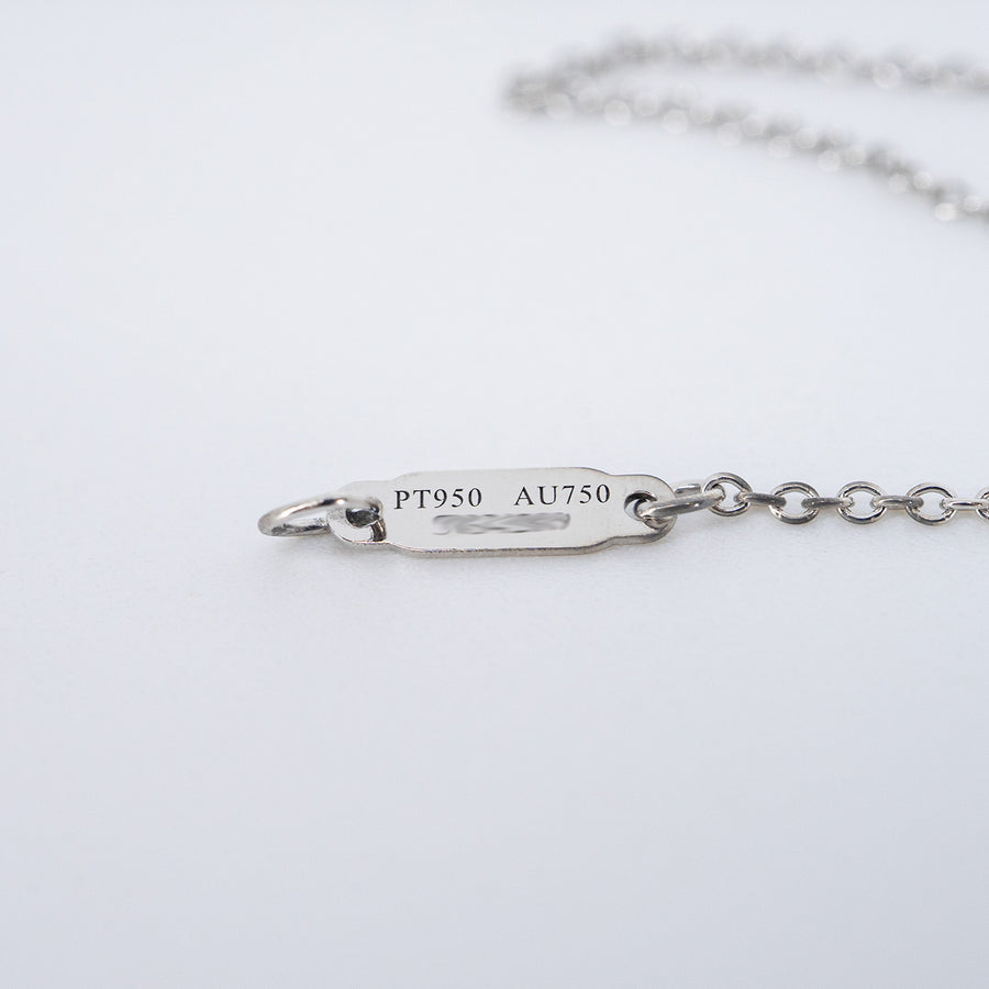 สร้อยและจี้ Tiffany & Co. Tiffany 0.32ct. Oval-cut Yellow Diamond Pandent and Necklace in Platinum Platinum950 Size 41cm.# (Used) #vrtinlimtHIT 7629