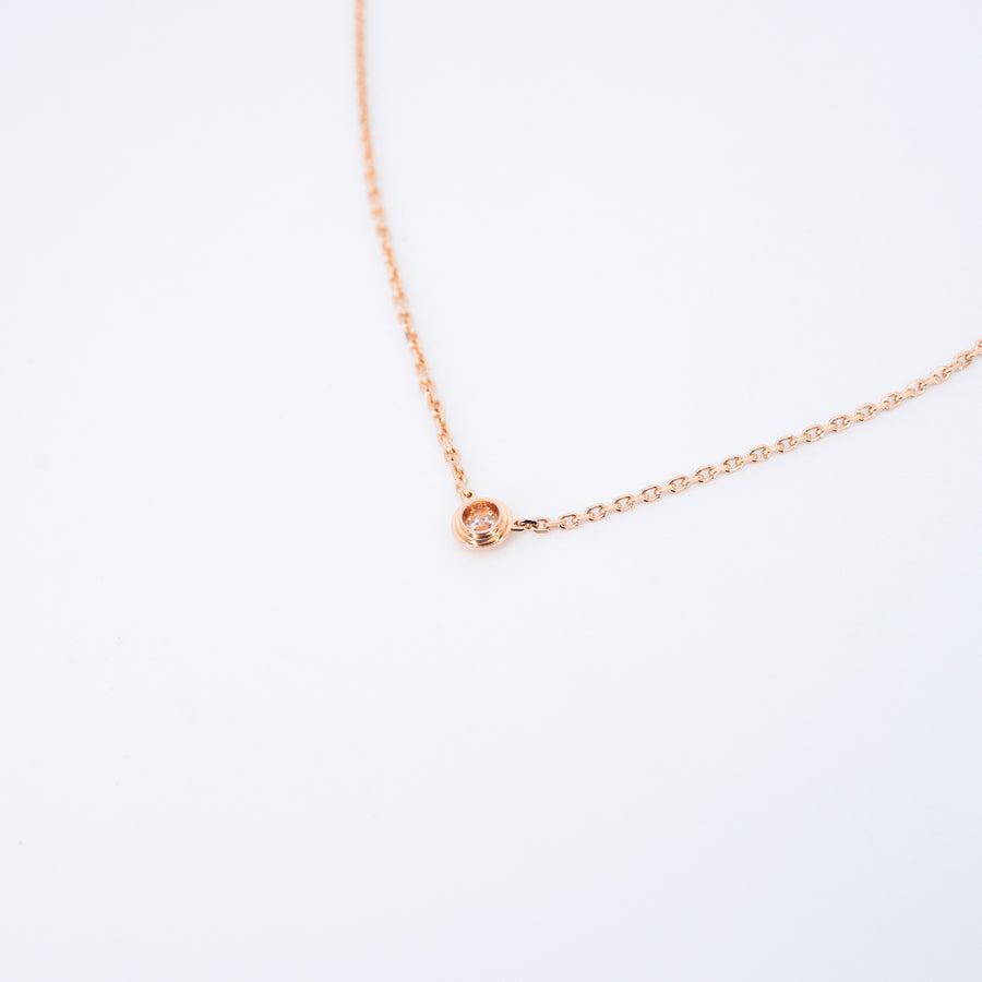 สร้อยและจี้ Cartier D'Amour Pendant, Diamond, Mini Model 18K Rose Gold Size 38/41cm.# (Used) #vrcanl 7613
