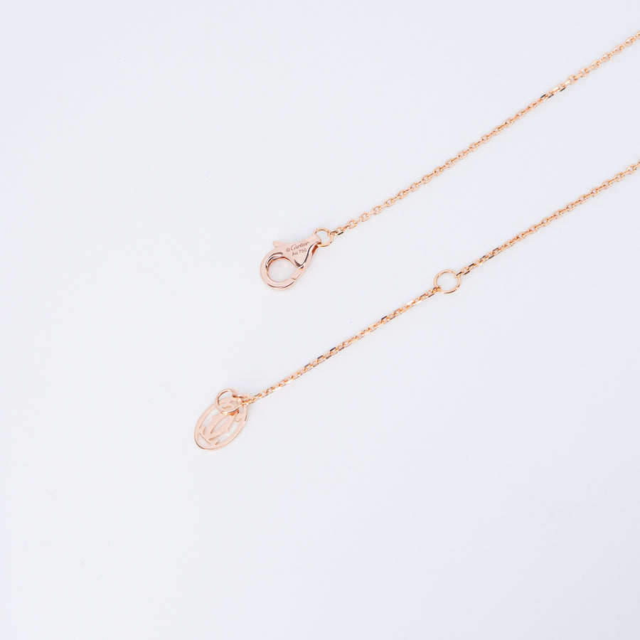 สร้อยและจี้ Cartier D'Amour Pendant, Diamond, Mini Model 18K Rose Gold Size 38/41cm.# (Used) #vrcanl 7613