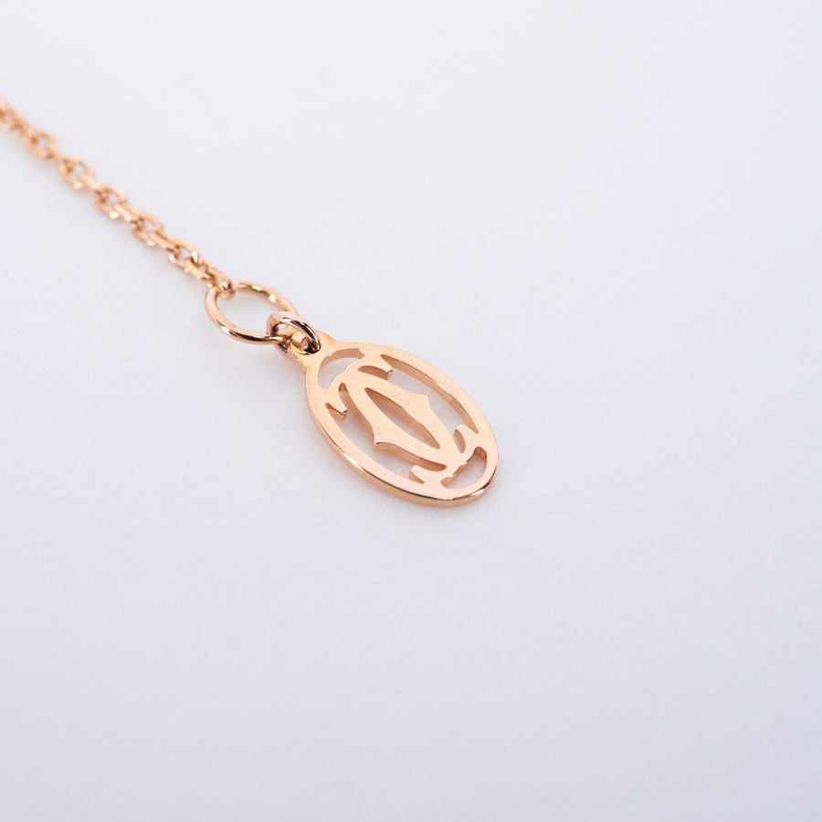 สร้อยและจี้ Cartier D'Amour Pendant, Diamond, Mini Model 18K Rose Gold Size 38/41cm.# (Used) #vrcanl 7613