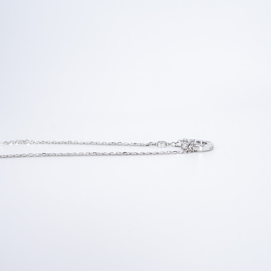 สร้อยและจี้ Cartier Love necklace, 2 diamonds 18K White Gold Size 36.5-39cm.# (Used) #vrcanl 7611