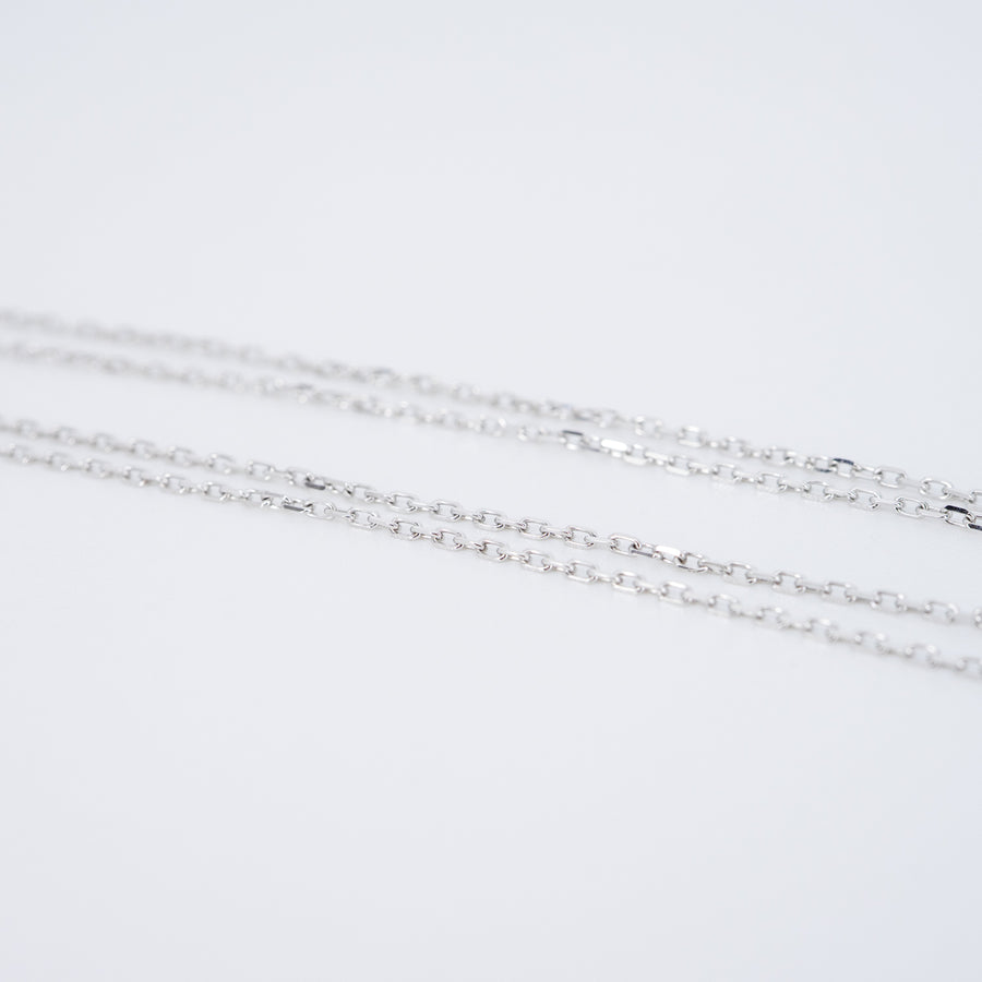 สร้อยและจี้ Cartier Love necklace, 2 diamonds 18K White Gold Size 36.5-39cm.# (Used) #vrcanl 7611