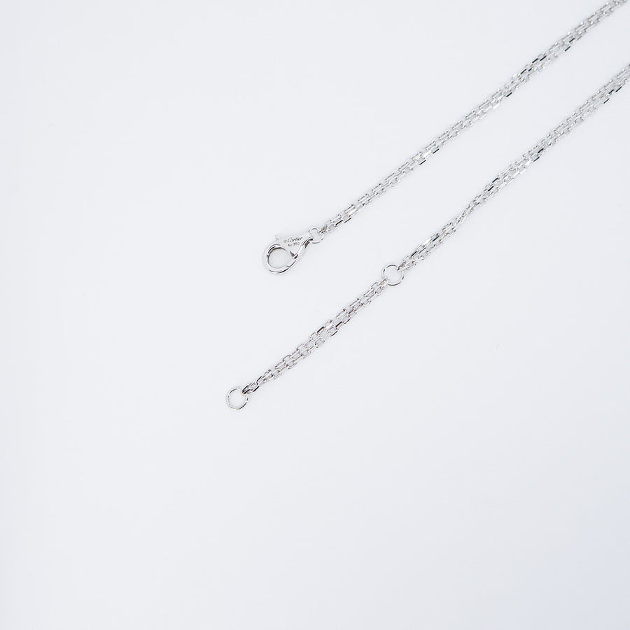 สร้อยและจี้ Cartier Love necklace, 2 diamonds 18K White Gold Size 36.5-39cm.# (Used) #vrcanl 7611