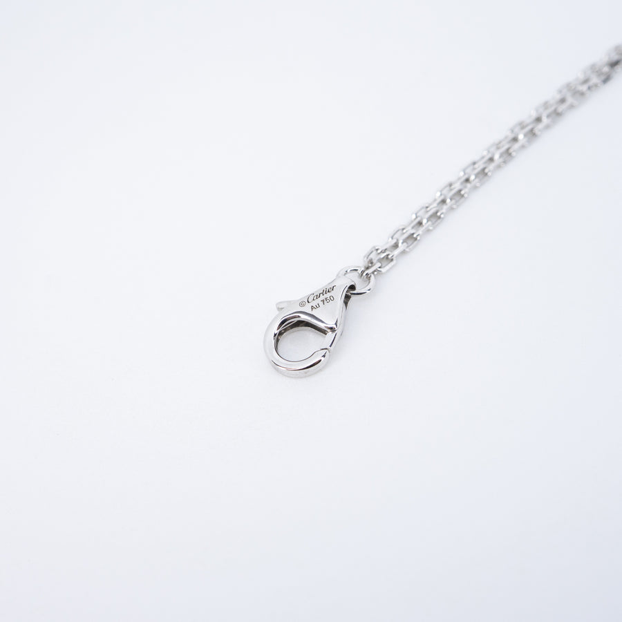 สร้อยและจี้ Cartier Love necklace, 2 diamonds 18K White Gold Size 36.5-39cm.# (Used) #vrcanl 7611