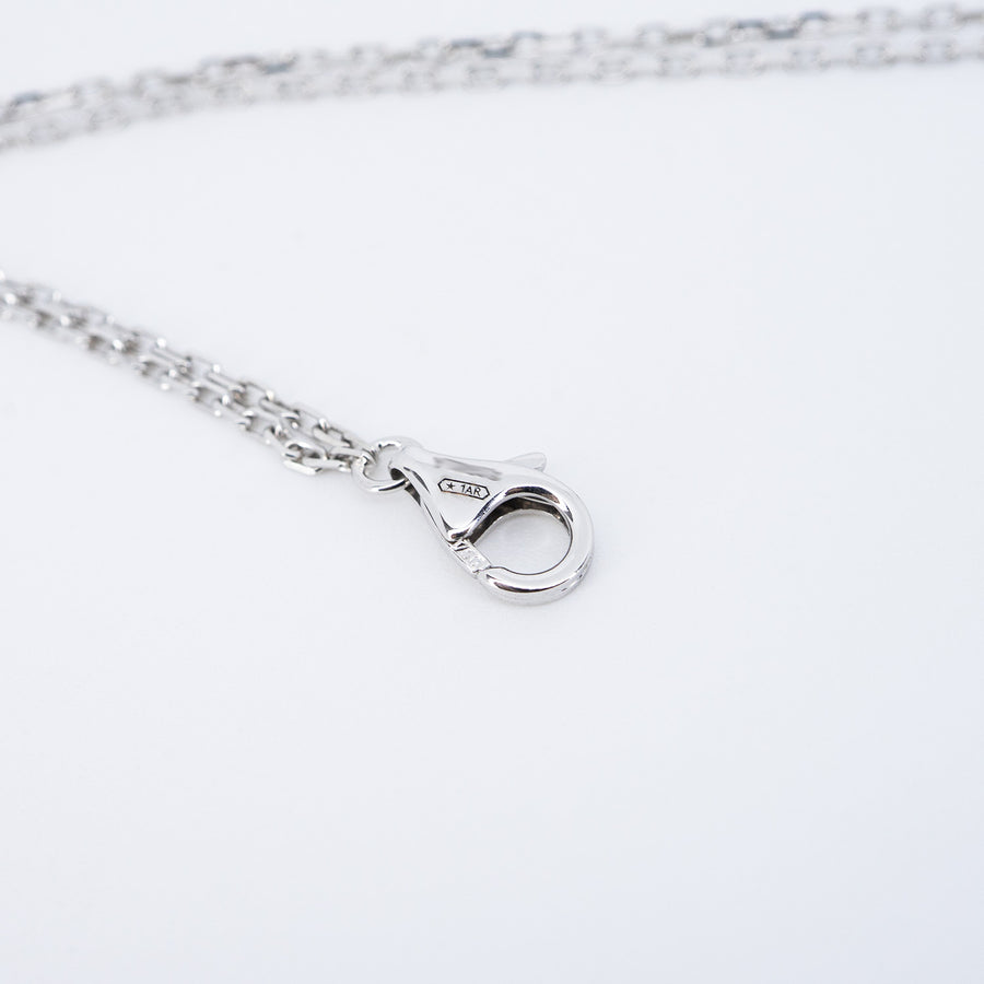สร้อยและจี้ Cartier Love necklace, 2 diamonds 18K White Gold Size 36.5-39cm.# (Used) #vrcanl 7611