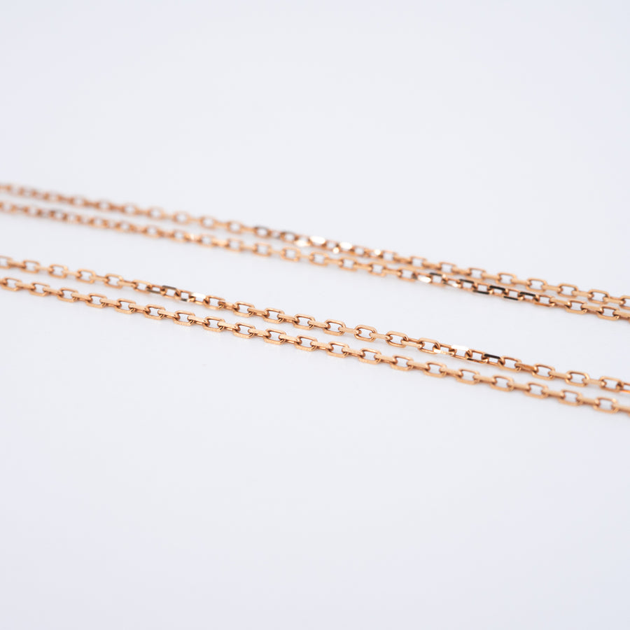 สร้อยและจี้ Cartier Love necklace, 2 diamonds 18K Rose Gold Size 37-40cm.# (Used) #vrcanl 7600