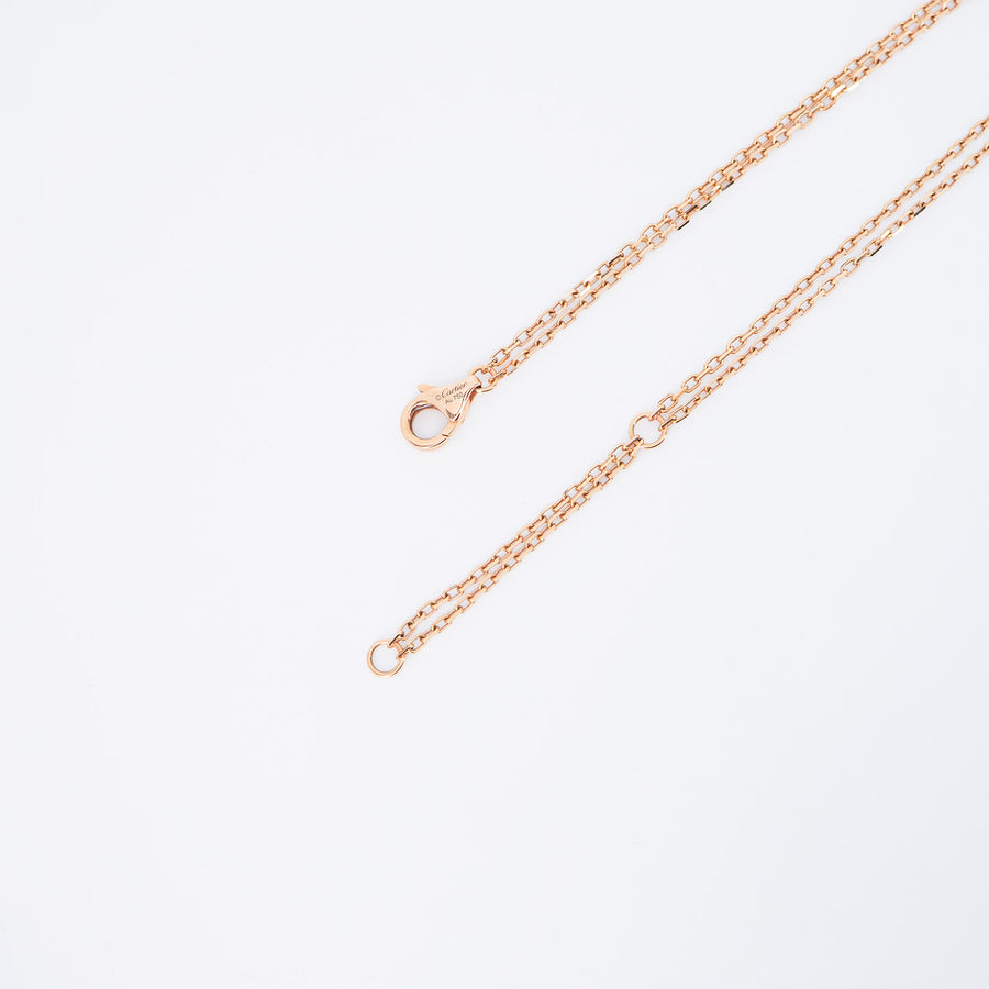 สร้อยและจี้ Cartier Love necklace, 2 diamonds 18K Rose Gold Size 37-40cm.# (Used) #vrcanl 7600