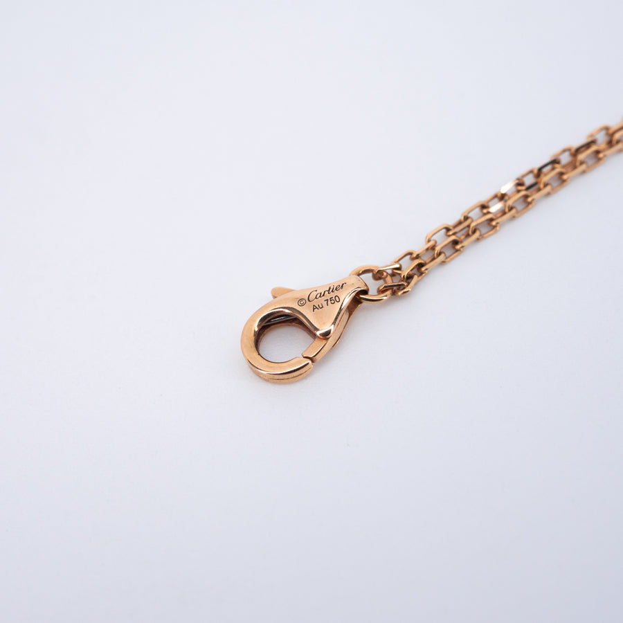 สร้อยและจี้ Cartier Love necklace, 2 diamonds 18K Rose Gold Size 37-40cm.# (Used) #vrcanl 7600