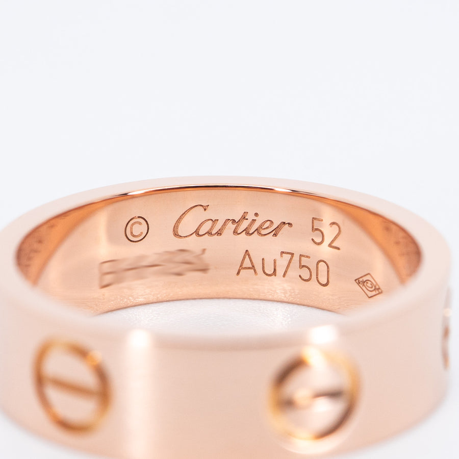 แหวน Cartier Love Ring, classic model 18K Rose Gold Size 52# (Used) #vrcar 7627