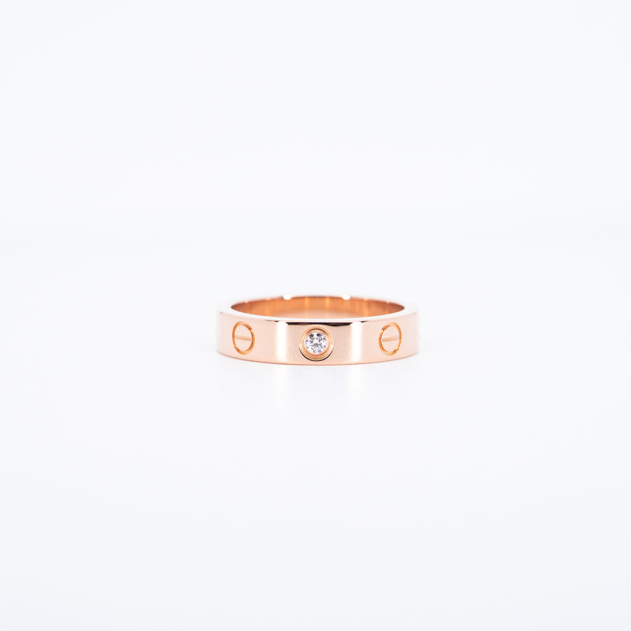 แหวน Cartier Love Ring, small model 1 diamond 18K Rose Gold Size 49# (Used) #vrcar 7620