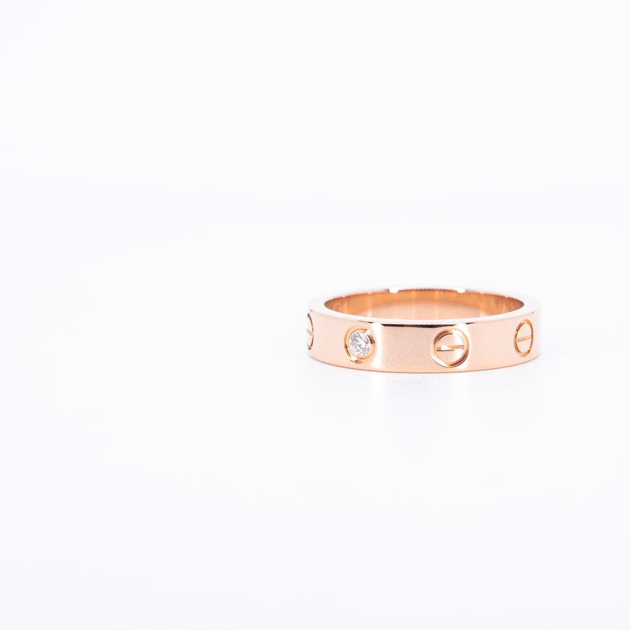 แหวน Cartier Love Ring, small model 1 diamond 18K Rose Gold Size 49# (Used) #vrcar 7620