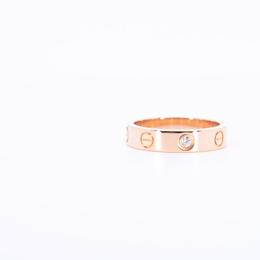 แหวน Cartier Love Ring, small model 1 diamond 18K Rose Gold Size 49# (Used) #vrcar 7620