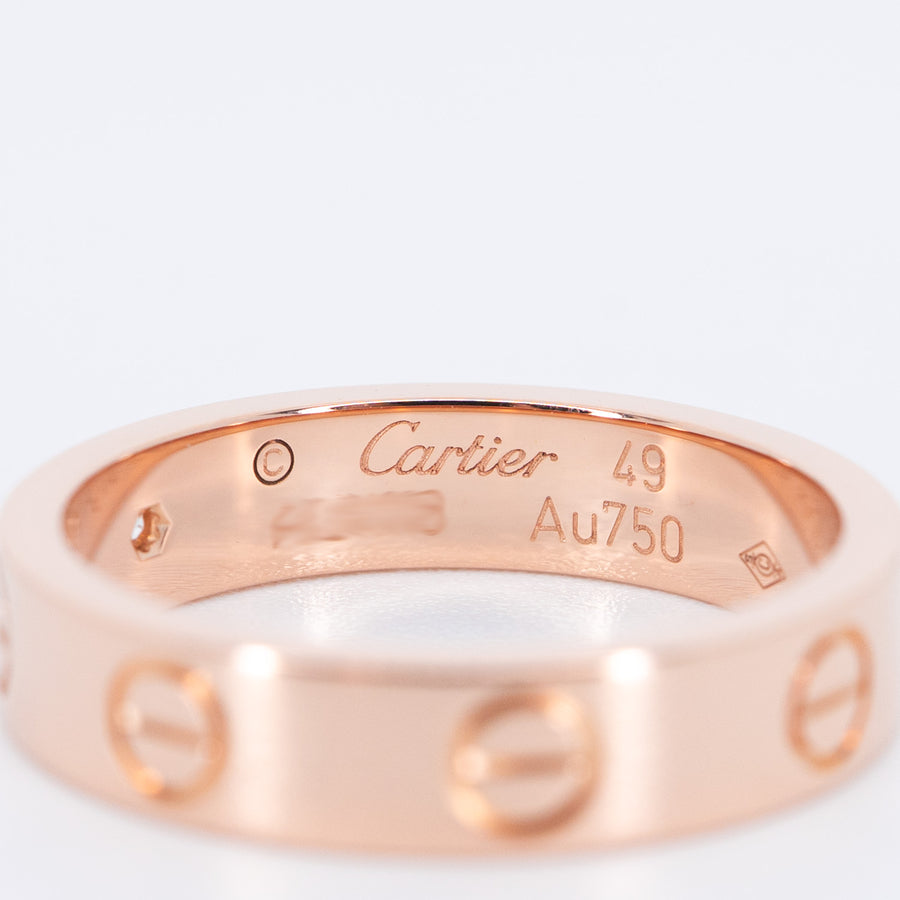 แหวน Cartier Love Ring, small model 1 diamond 18K Rose Gold Size 49# (Used) #vrcar 7620
