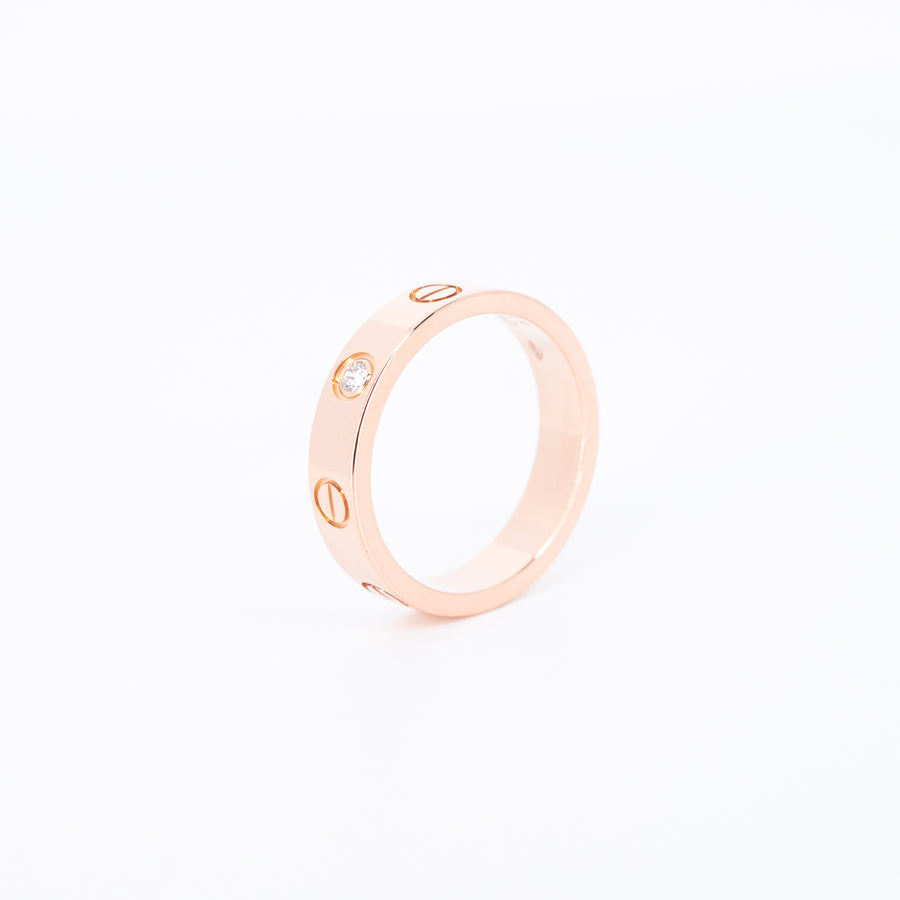 แหวน Cartier Love Ring, small model 1 diamond 18K Rose Gold Size 49# (Used) #vrcar 7620