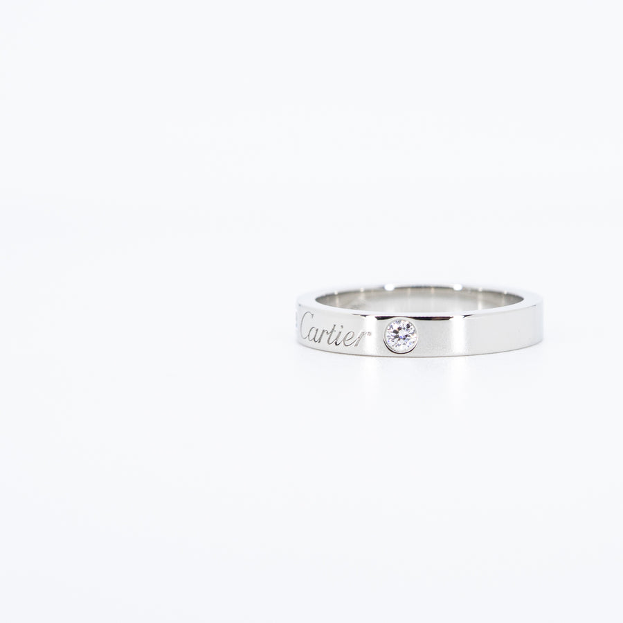 แหวน Cartier C De Cartier Band with 2Diamonds Platinum950 Size 48# (Used) #vrca 1035