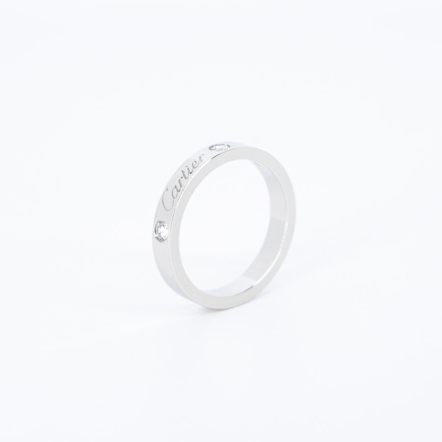 แหวน Cartier C De Cartier Band with 2Diamonds Platinum950 Size 48# (Used) #vrca 1035