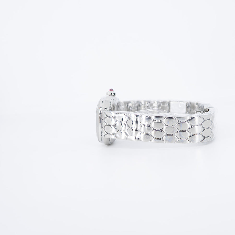 นาฬิกา Bvlgari Serpenti Seduttori automatic watch in stainless steel with diamond-set bezel and black lacquered dial Size 34mm.# (Used) #vrbv 1052