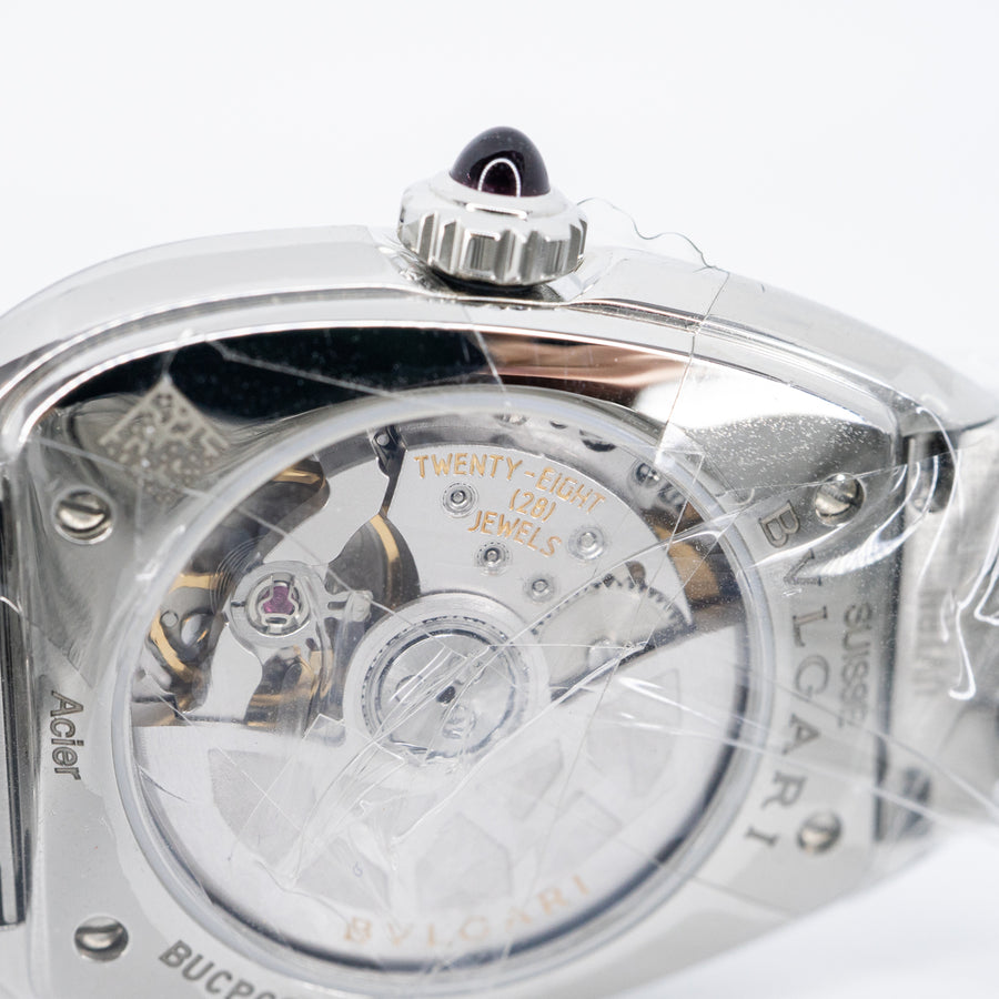 นาฬิกา Bvlgari Serpenti Seduttori automatic watch in stainless steel with diamond-set bezel and black lacquered dial Size 34mm.# (Used) #vrbv 1052