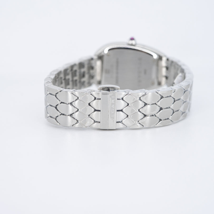 นาฬิกา Bvlgari Serpenti Seduttori watch with stainless steel case, stainless steel bracelet and a white silver opaline dial Size 33mm.# (Used) #vrbv 1049