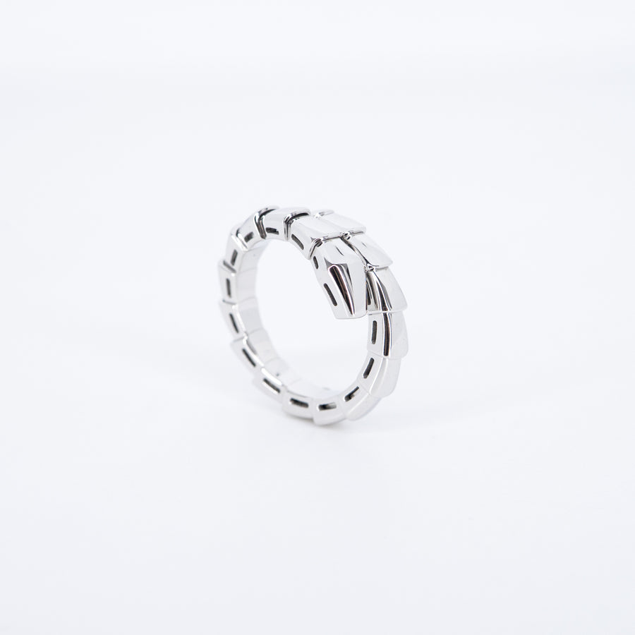 แหวน Bvlgari Serpenti Viper Ring 18K White Gold Size S(48/49/50)# (Used) #vrbvrim 7633