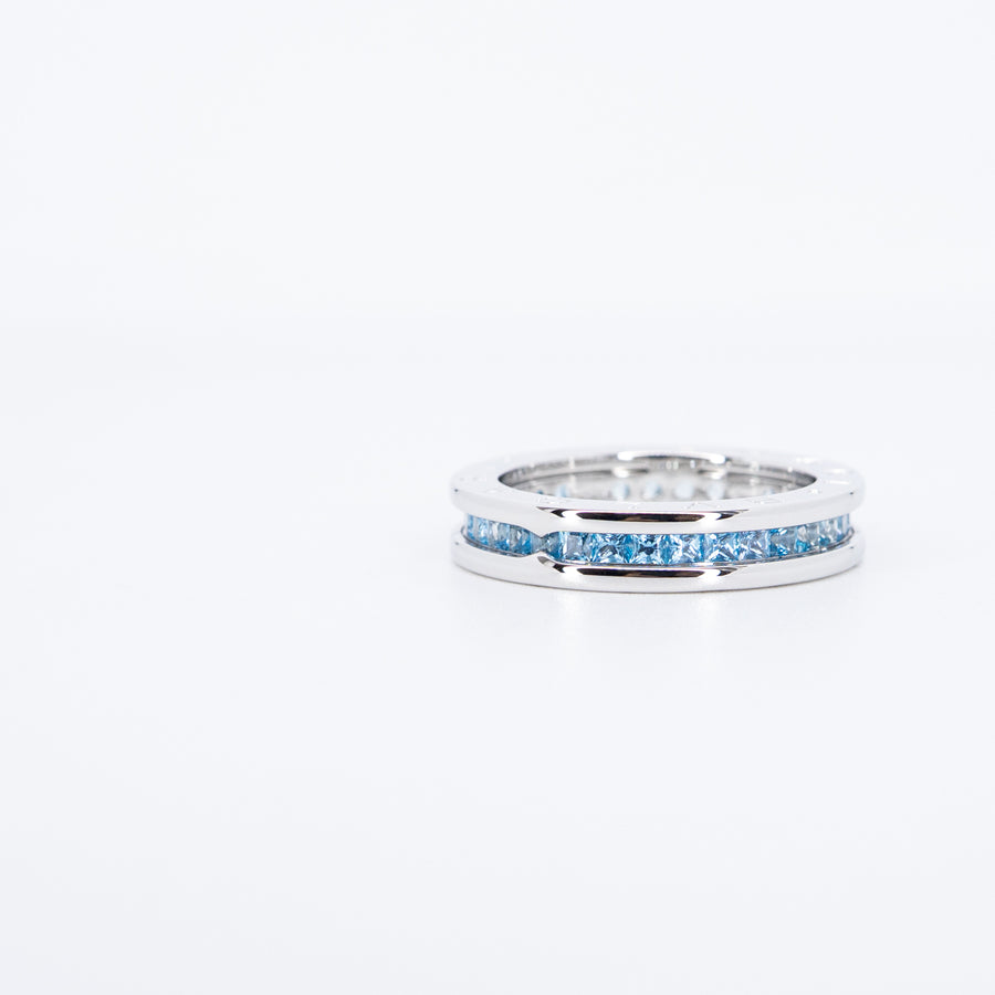 แหวน Bvlgari B.zero1 1band Ring with Blue Topaz 18K White Gold Size 57# (Used) #vrbvrimt 7635