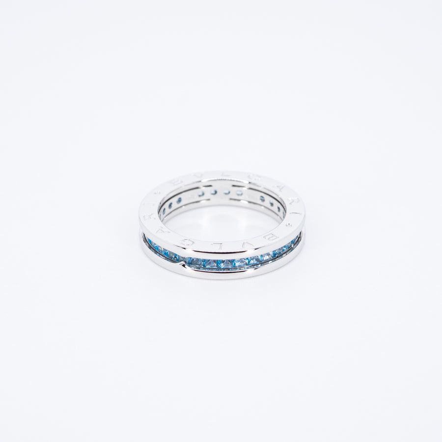 แหวน Bvlgari B.zero1 1band Ring with Blue Topaz 18K White Gold Size 57# (Used) #vrbvrimt 7635