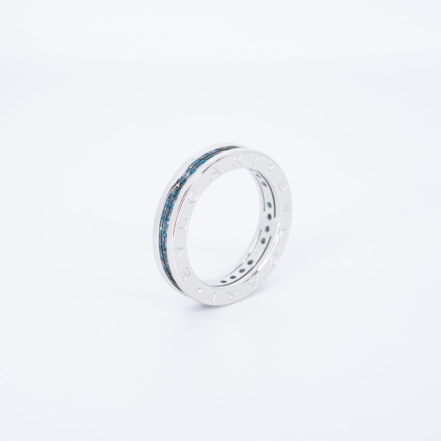 แหวน Bvlgari B.zero1 1band Ring with Blue Topaz 18K White Gold Size 57# (Used) #vrbvrimt 7635