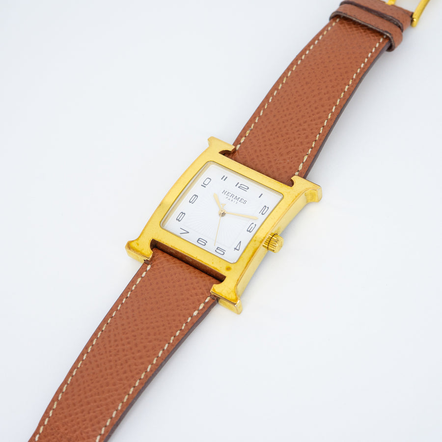 **Hold k.BI** นาฬิกา Hermes Heure H watch , Medium model , 30mm. Stainless Steel Size 30mm.# (Used) #vrhe 1044