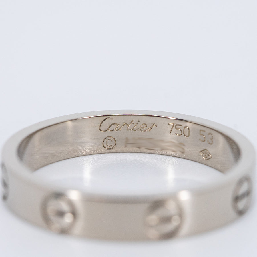 แหวน Cartier Love Ring, small model 18K White Gold Size 53# (Used) #vrcarimt 7645