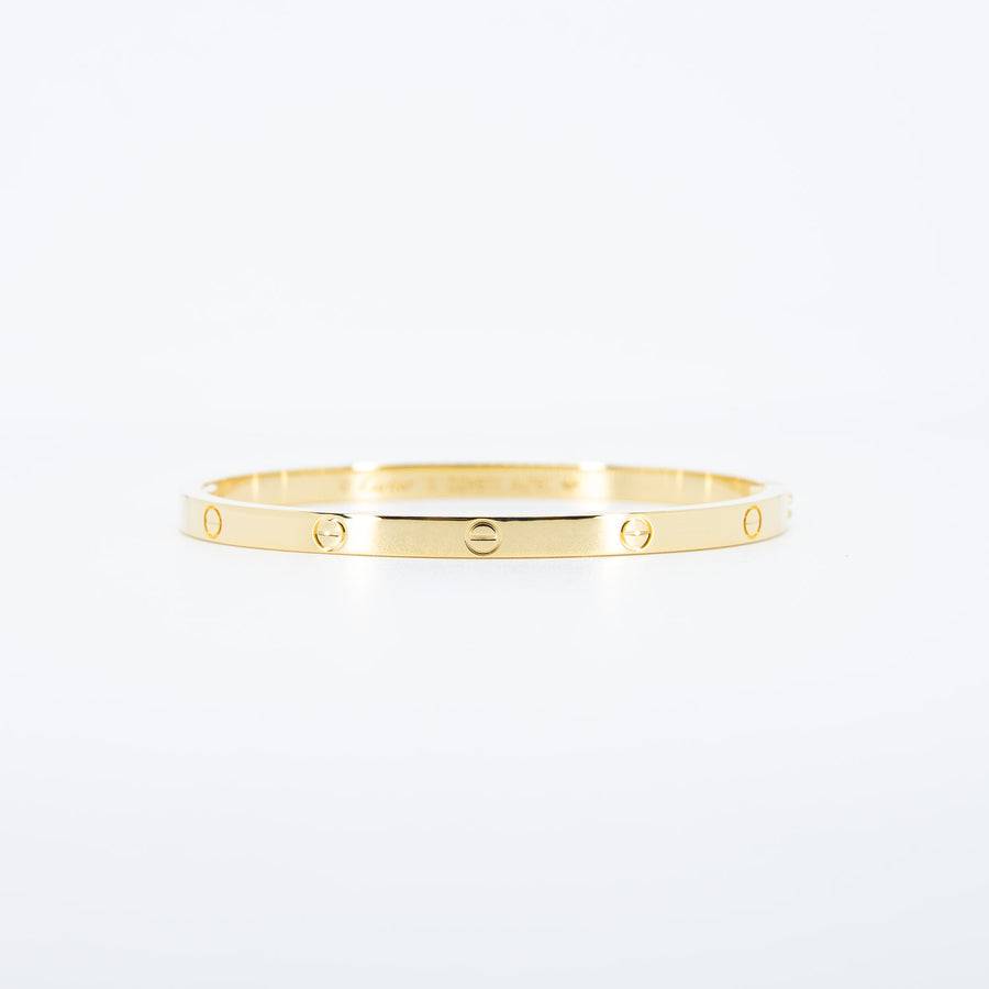 กำไลข้อมือ Cartier Love Bracelet, small model 18K Yellow Gold Size 15# (Used) #vrcab 7641