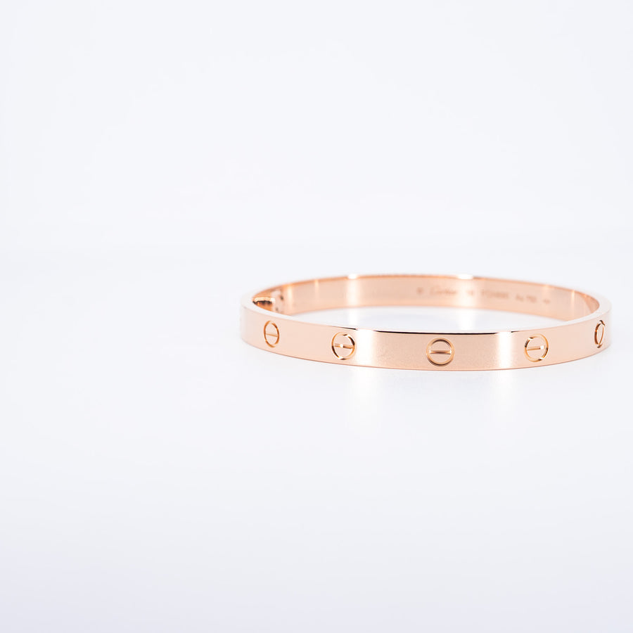 กำไลข้อมือ Cartier Love Bracelet 18K Rose Gold Size 18# (Used) #vrcab 7647
