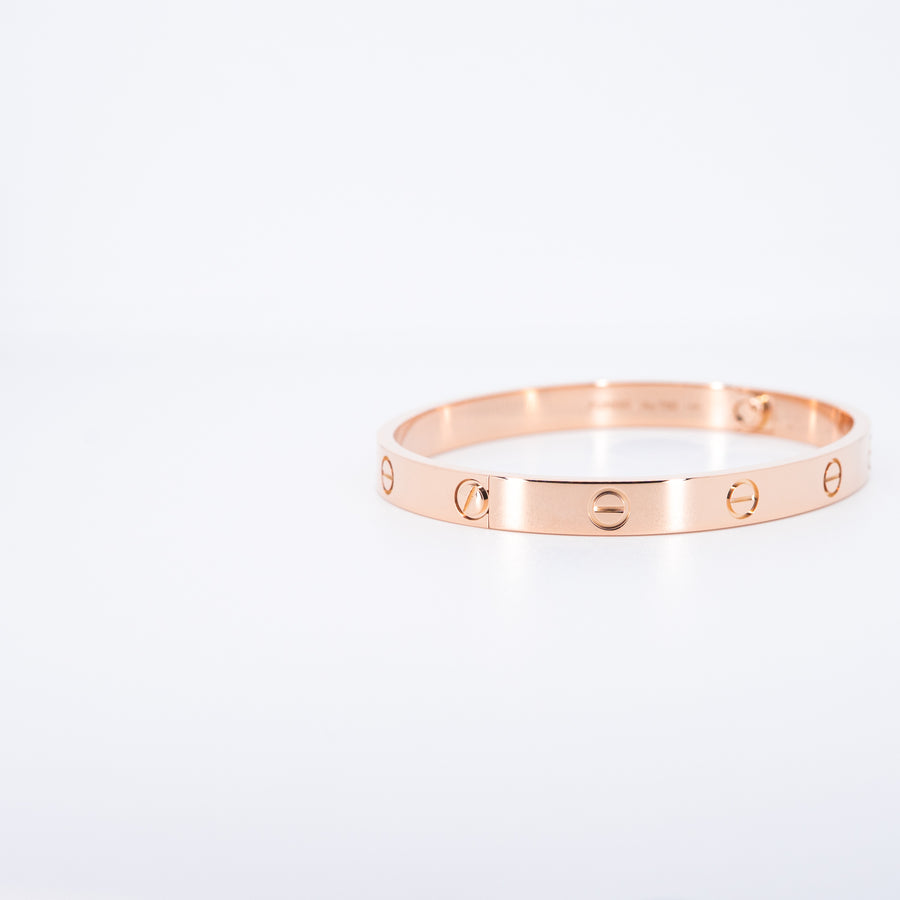 กำไลข้อมือ Cartier Love Bracelet 18K Rose Gold Size 18# (Used) #vrcab 7647