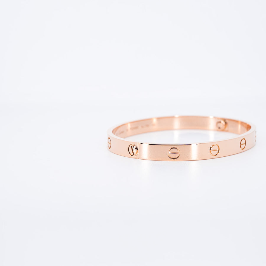 กำไลข้อมือ Cartier Love Bracelet 18K Rose Gold Size 18# (Used) #vrcab 7647
