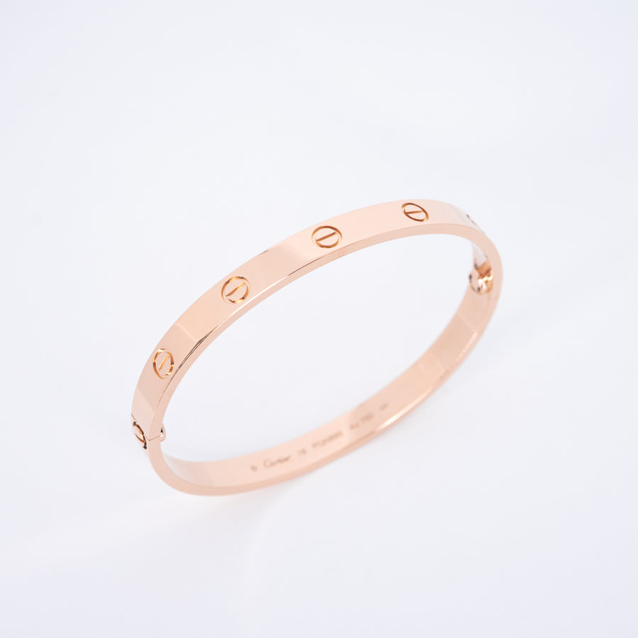 กำไลข้อมือ Cartier Love Bracelet 18K Rose Gold Size 18# (Used) #vrcab 7647