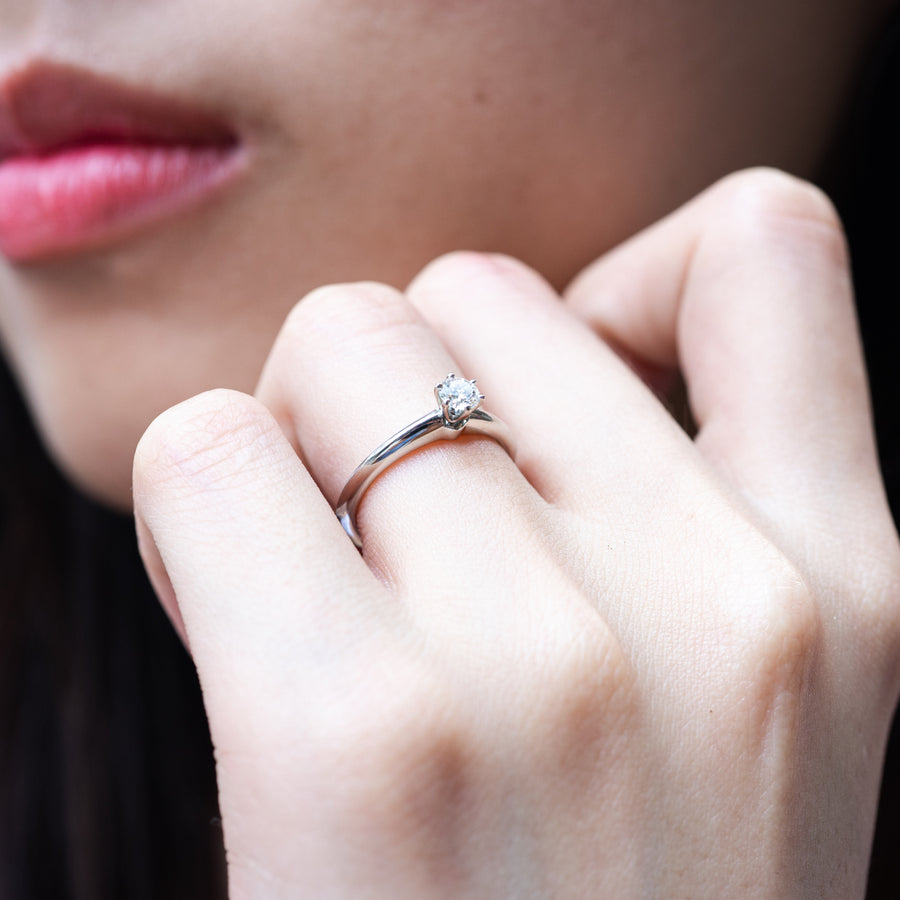 แหวน Tiffany & Co. The Tiffany Setting Solitaire Ring 0.58 ct. GVS1 Platinum950 Size 52# (Used) #vrti 0939