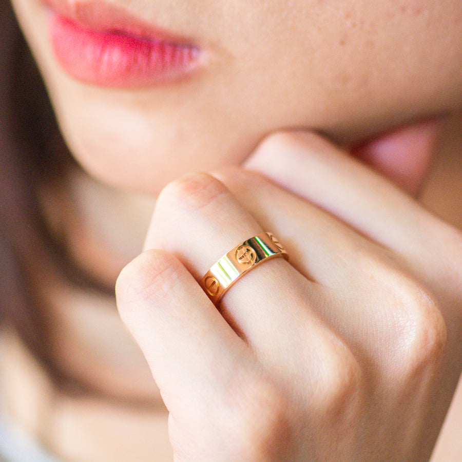 แหวน Cartier Love Ring, classic model 18K Rose Gold Size 56# (Used) #vrca 1034