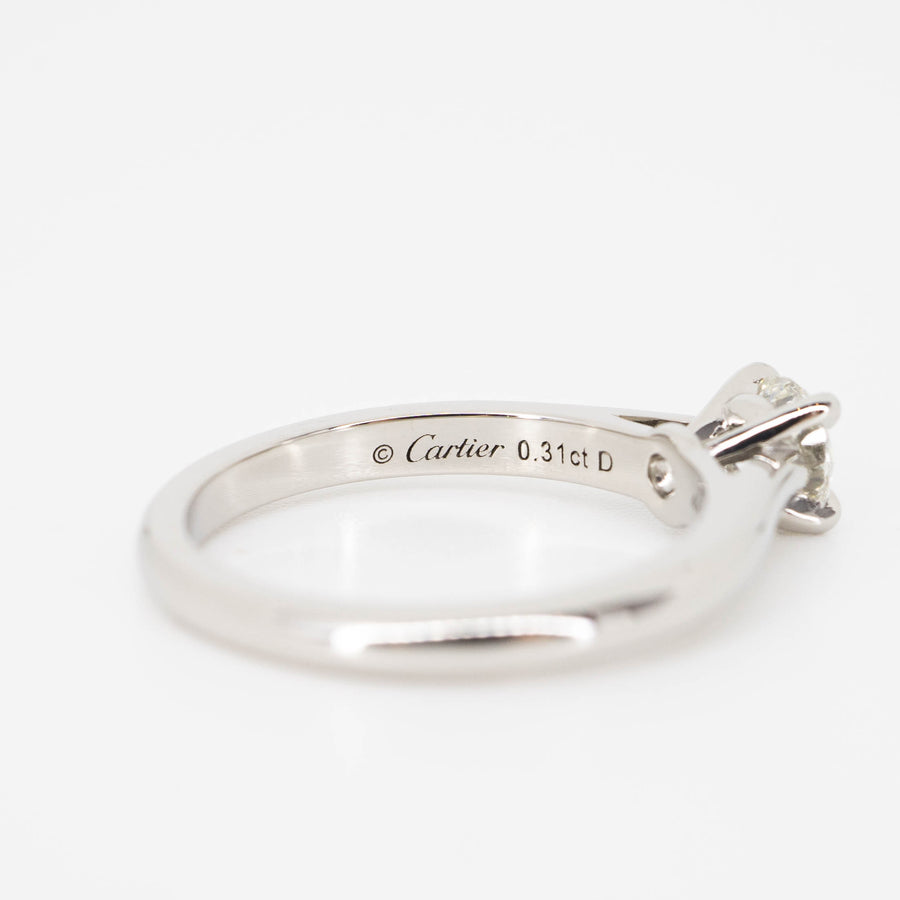 แหวน Cartier 1895 Solitaire ring Platinum950 with 0.31ct G VS1 Size 46# (Used) #vrcaxx 3799