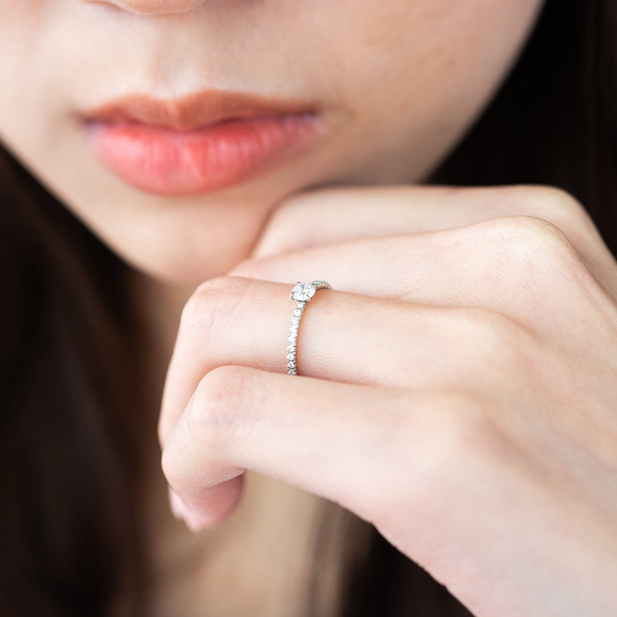 แหวน Cartier Etincelle De Cartier Solitaire ring with 0.18ct D VVS1 Diamond Platinum950 Size 47# (Used) #vrcaim 2338
