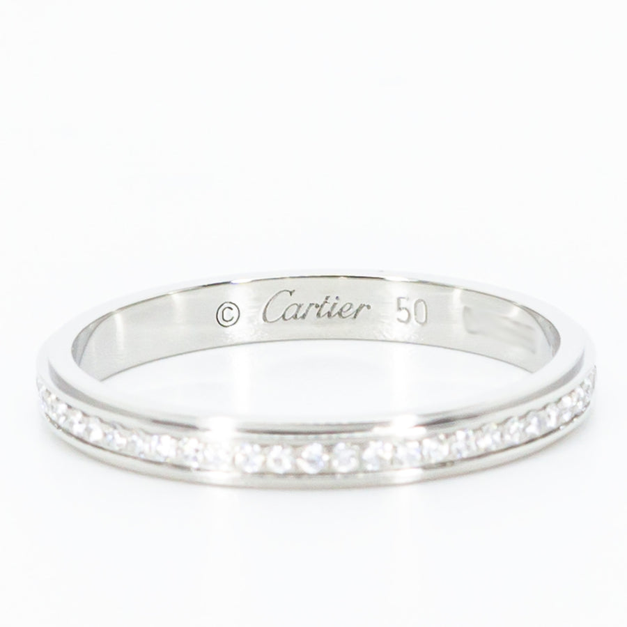 แหวน Cartier D'Amour Band with Diamonds Eternity ring Platinum950 Size 50# (Used) #vrcar 4479