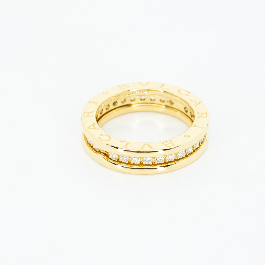 แหวน Bvlgari B.zero1 1band with Pave Diamond Eternity ring 18K Yellow Gold Size 47# (Used) #vrbvrim 4122