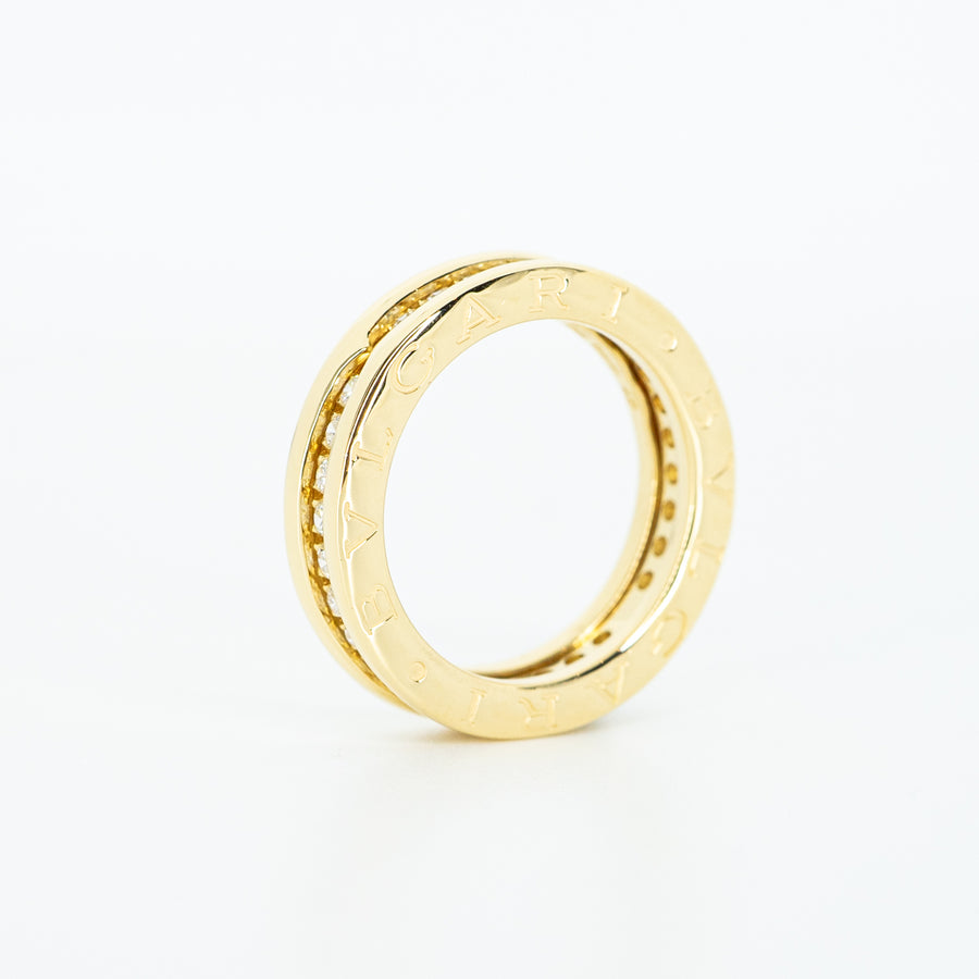 แหวน Bvlgari B.zero1 1band with Pave Diamond Eternity ring 18K Yellow Gold Size 47# (Used) #vrbvrim 4122