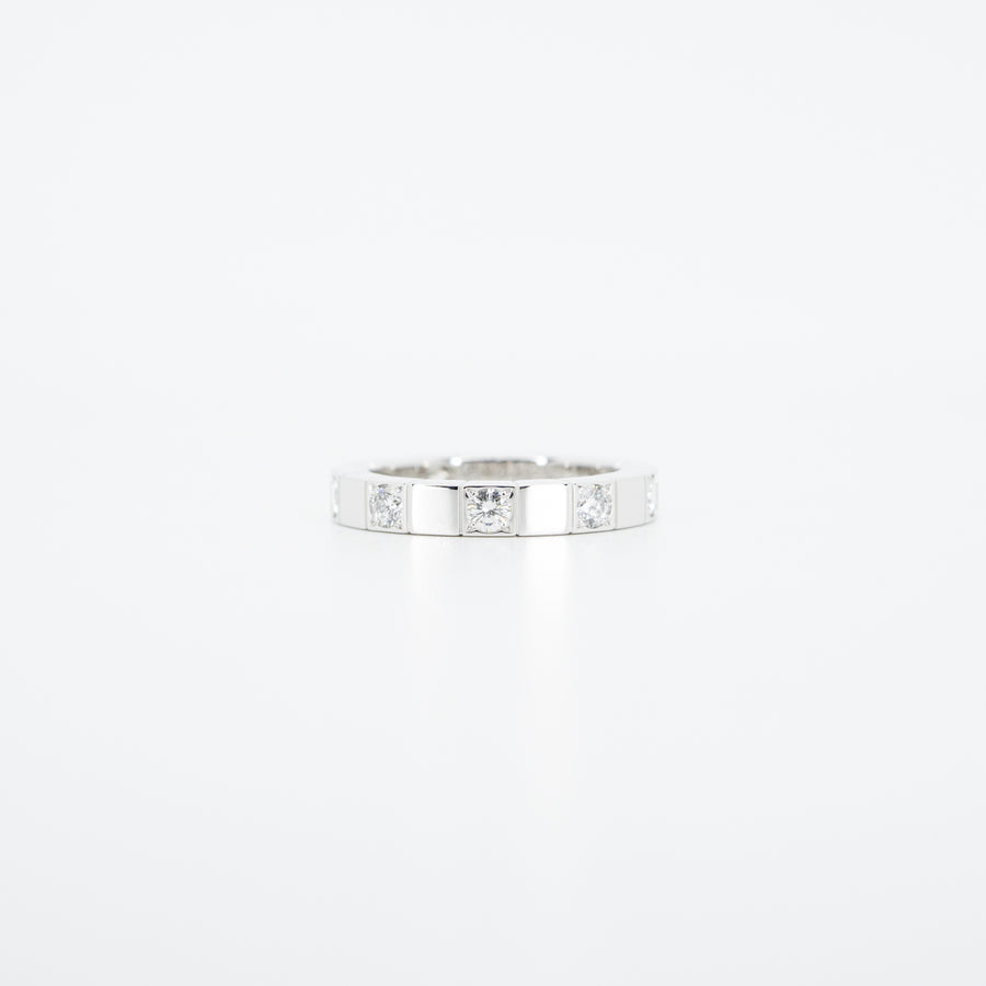 แหวน Cartier Lanieres With Half Diamonds Ring 18K White Gold Size 47# (Used) #vrcarim 4154
