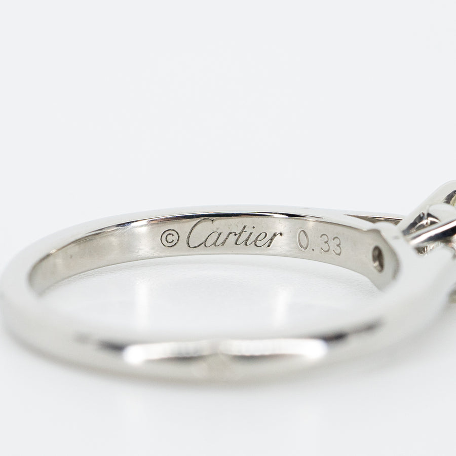 แหวน Cartier 1895 Solitaire ring with 0.33ct G VS2 Diamond Platinum950 Size 46# (Used) #vrcaim 2297